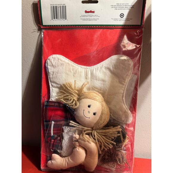 Homespun Creations Table ANGEL Doll CONE Craft Sewing KIT Red Plaid Xmas - Picture 2 of 4